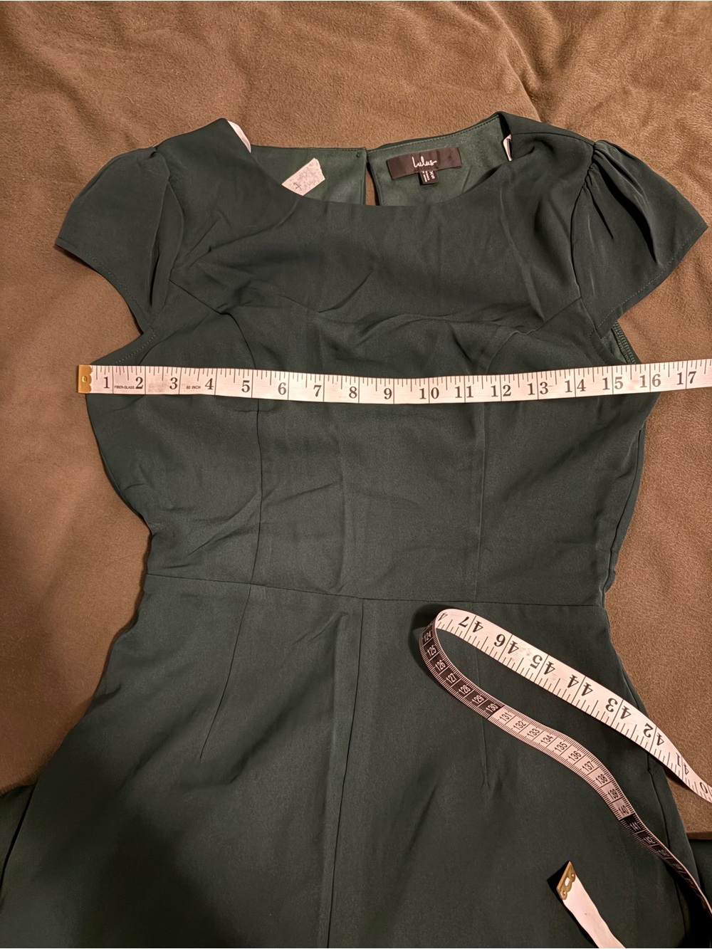 Lulu's Forest Green Cap-Sleeve Wide-Leg Jumpsuit - Picture 6 of 7
